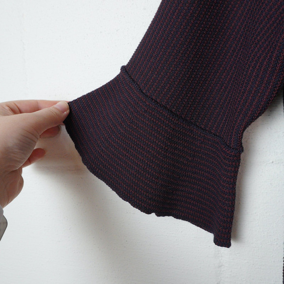 NWOT Ann Taylor Thick Knit Tassle Hem Top 3/4 Sleeve Plum Colorway Sz S Office - Picture 4 of 7